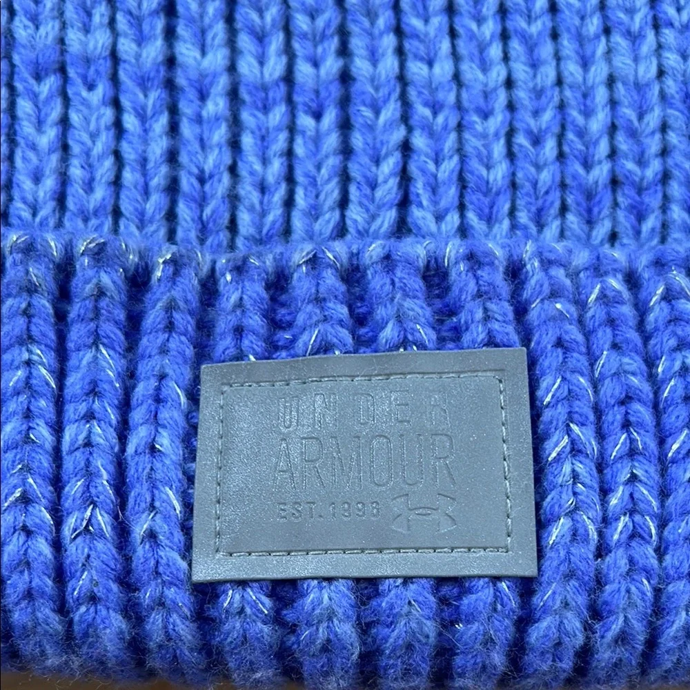 Under Armour Blue Knit Pom-Pom Beanie